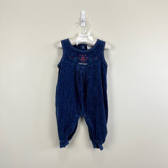 Vintage OshKosh B'gosh Navy Jumpsuit 6-9 Months - Picture 1 of 6